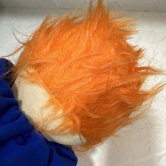 Vintage Plush Clown Stuffed Creepy Colorful Circus Toy Orange Hair 1979 - Picture 6 of 6